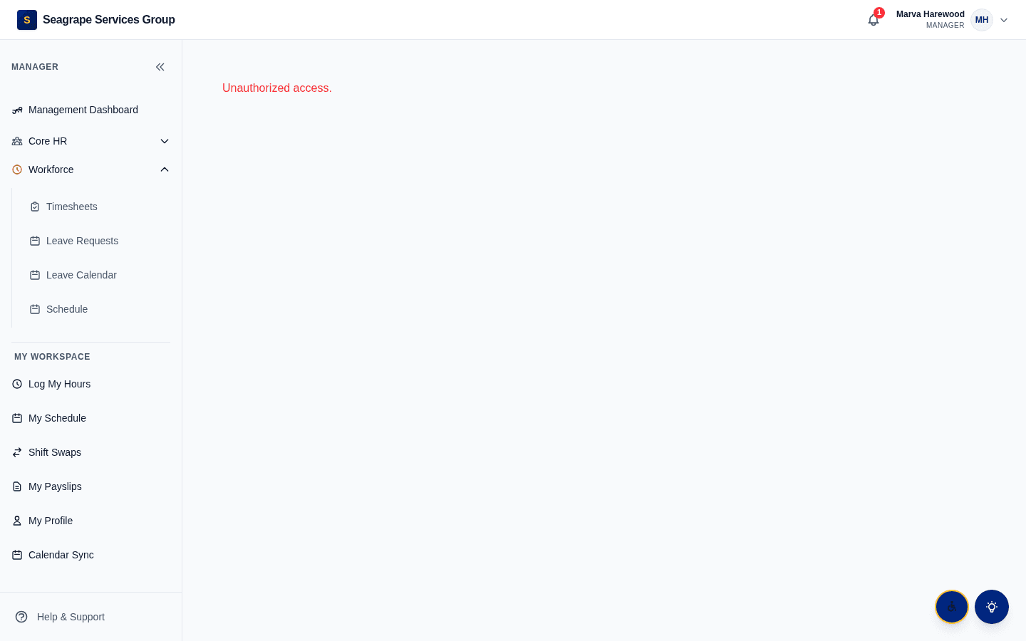 Real product screen — coreisle.app/dashboard/management/timesheets — exceptions